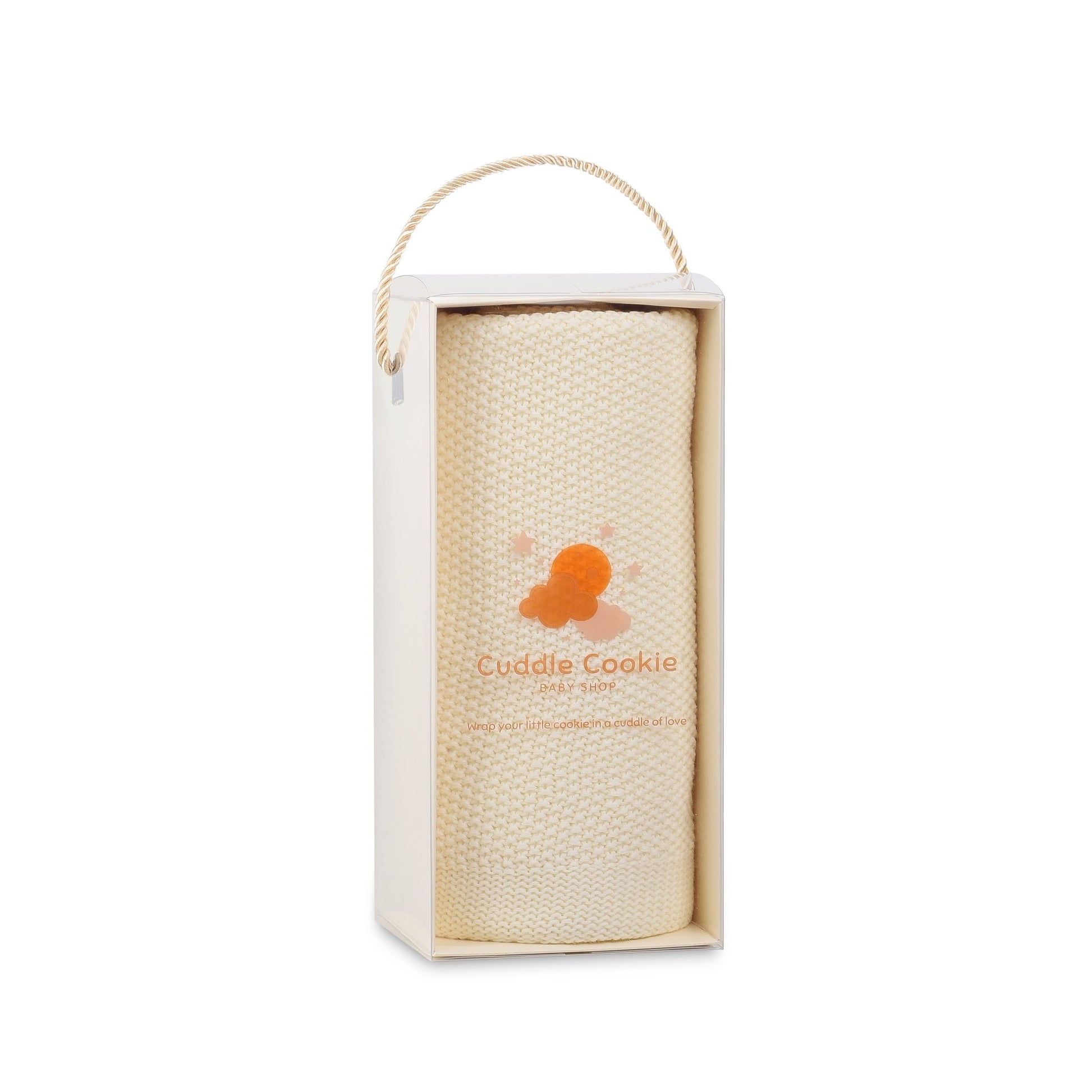 100% Cotton Deluxe Ivory Knit Blanket - Eva Essentials
