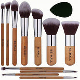 11Pcs Bamboo Makeup Brush Set - Eva Essentials