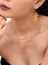 18K Gold - Plated Sun Necklace and Earrings 2 Piece Jewelry Set - Eva Essentials