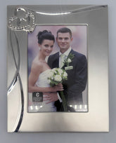 Wedding Or Anniversary Silver Plated Picture Frame Double Hearts