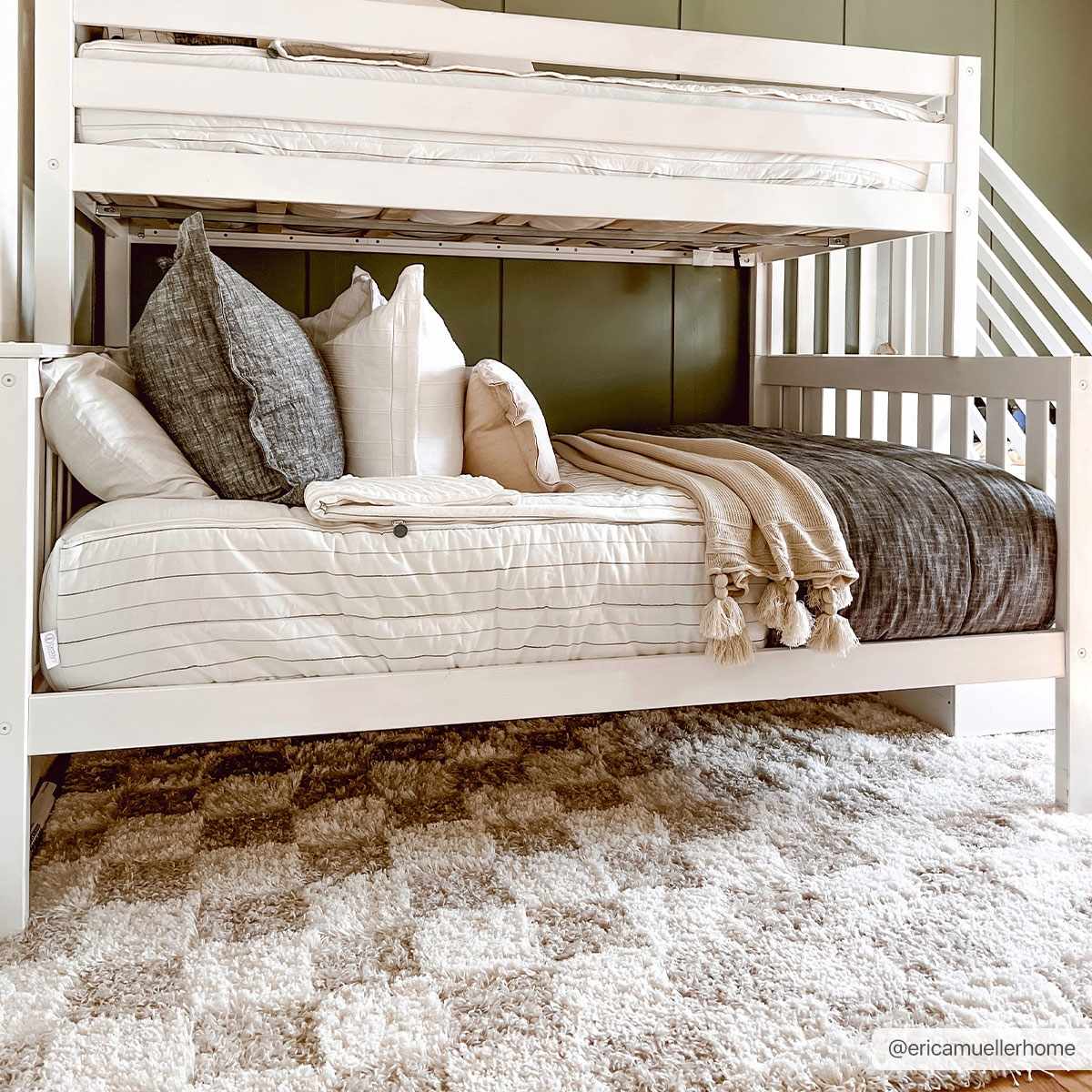 Atira Light Brown Checkered Area Rug - Eva Essentials