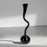 Black Twisted Hand Blown Floor Vase - Eva Essentials
