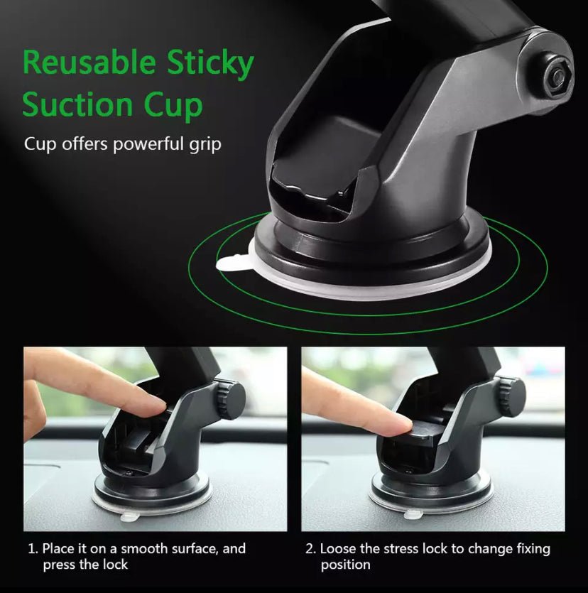 Car Phone Mount Holder Adjustable Long Neck One Touch - Eva Essentials