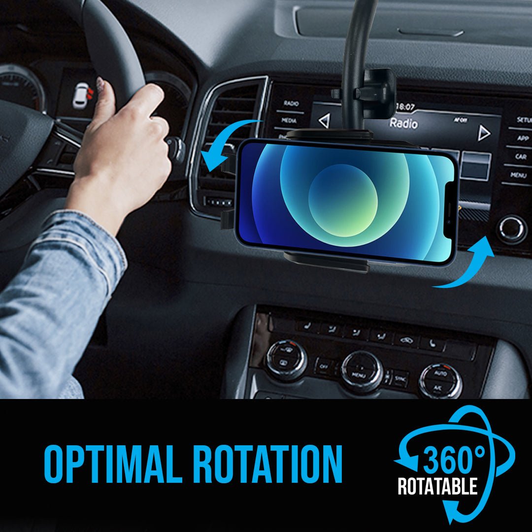Car Phone Mount Holder with Long Neck Anti Shake Cradle - Eva Essentials