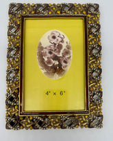 Classic Black & Gold Striped Pewter Pictured frame with Topaz Crystals 4 x 6 - Eva Essentials