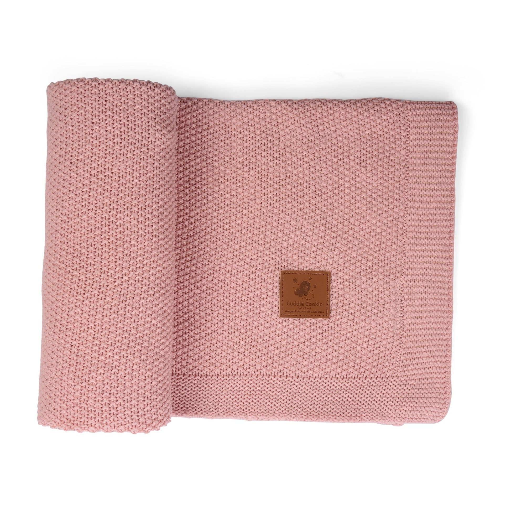Cotton Deluxe Soft Pink Knit Blanket - Eva Essentials