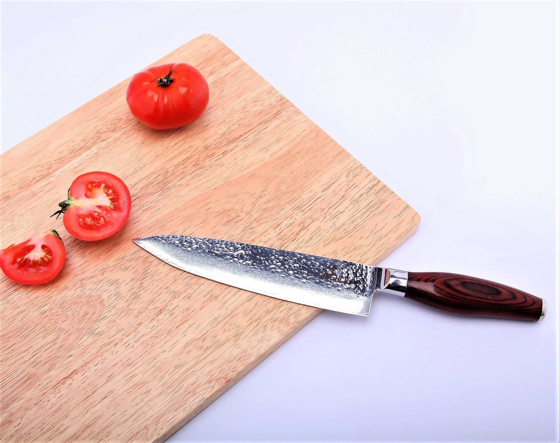 Damascus Stainless Steel Knife - Chef Hammered Design - Eva Essentials