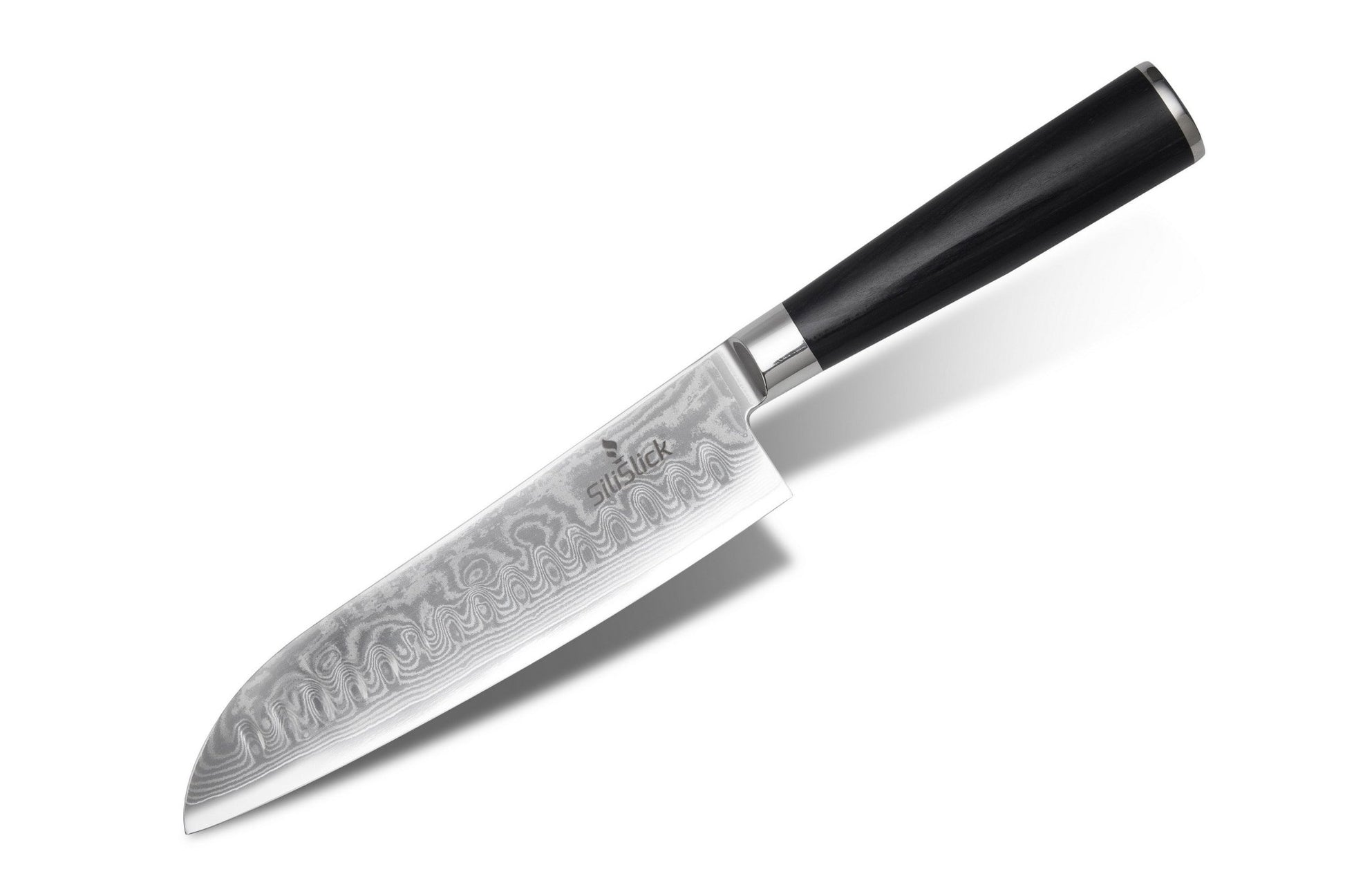 Damascus Stainless Steel Knife - Santoku Wave Design - Eva Essentials