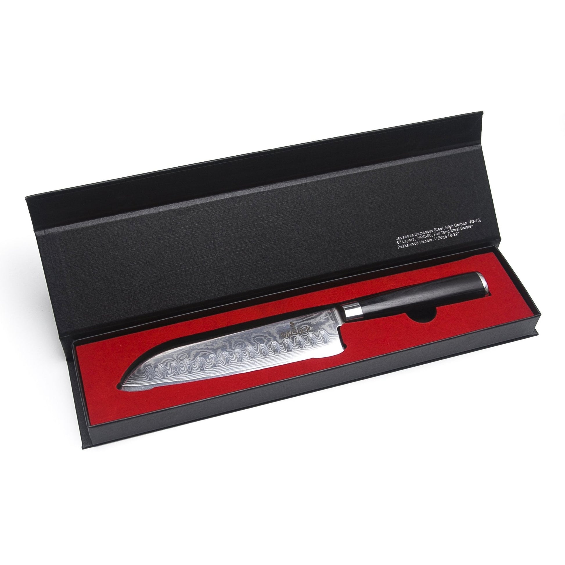 Damascus Stainless Steel Knife - Santoku Wave Design - Eva Essentials
