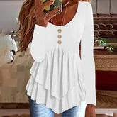 Dressy Long Sleeve Round Neck Layered Top - Eva Essentials