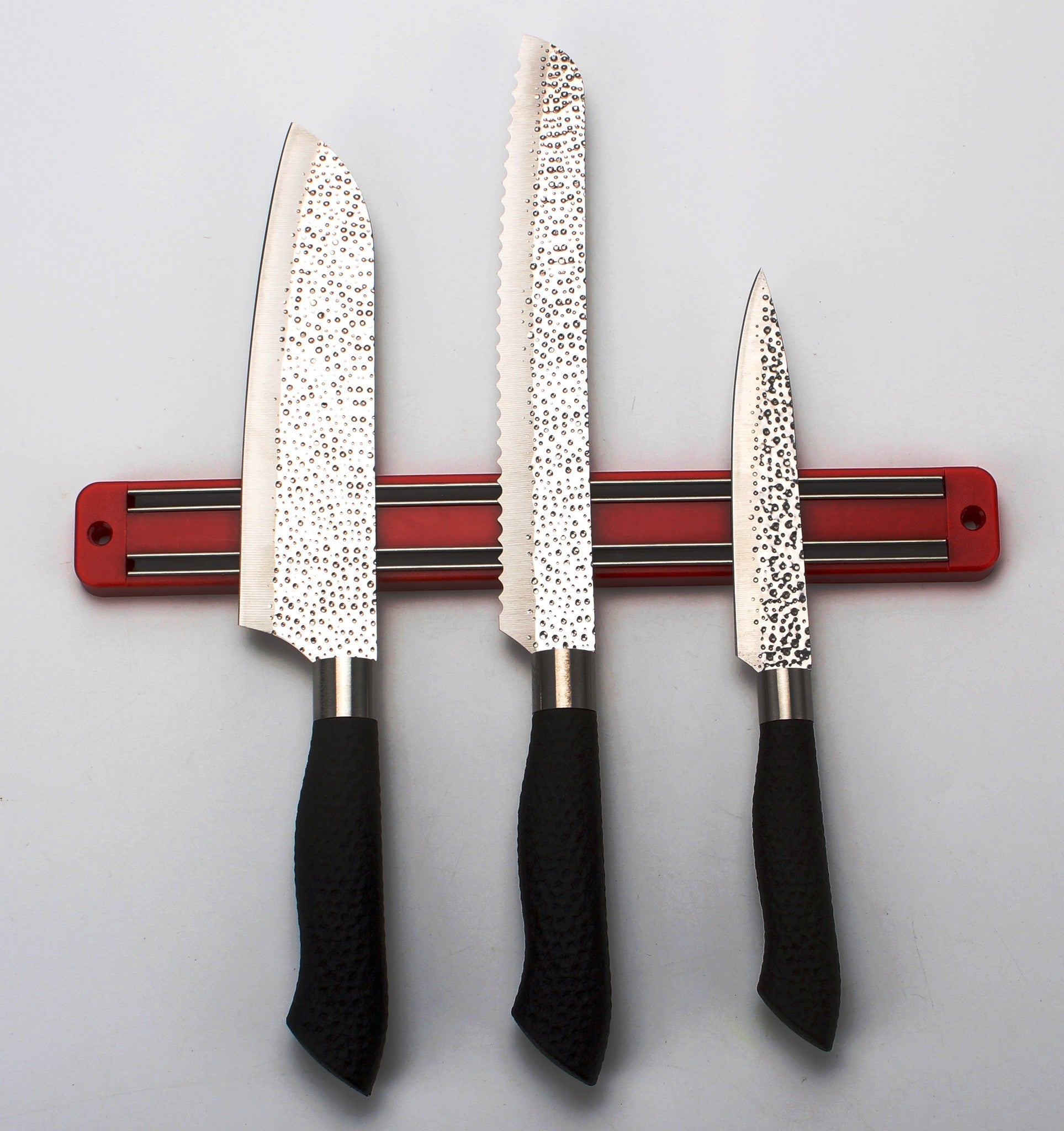 Embossed Hammered Blades 3 Piece Knife Set - Eva Essentials