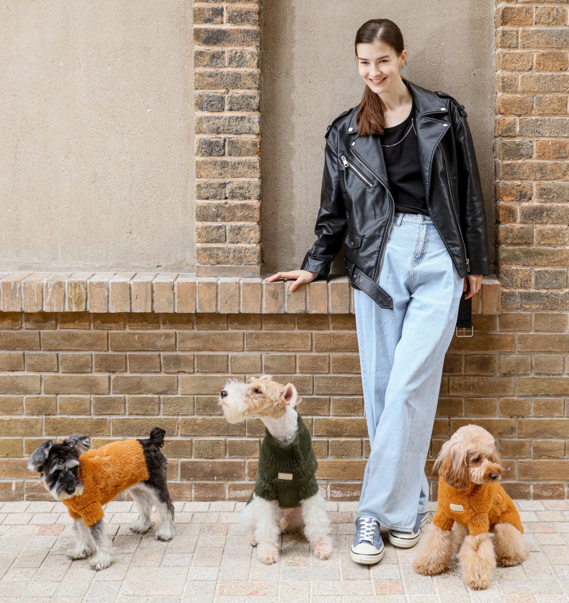 Eskimo Dog Fuzzy Sweater - Orange - Eva Essentials