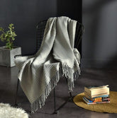 Fringed Knitted Small Blanket Napping Blanket Sofa Blanket - Eva Essentials