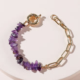 Jewelry Amethyst Crystal Stainless Steel Bracelet - Eva Essentials