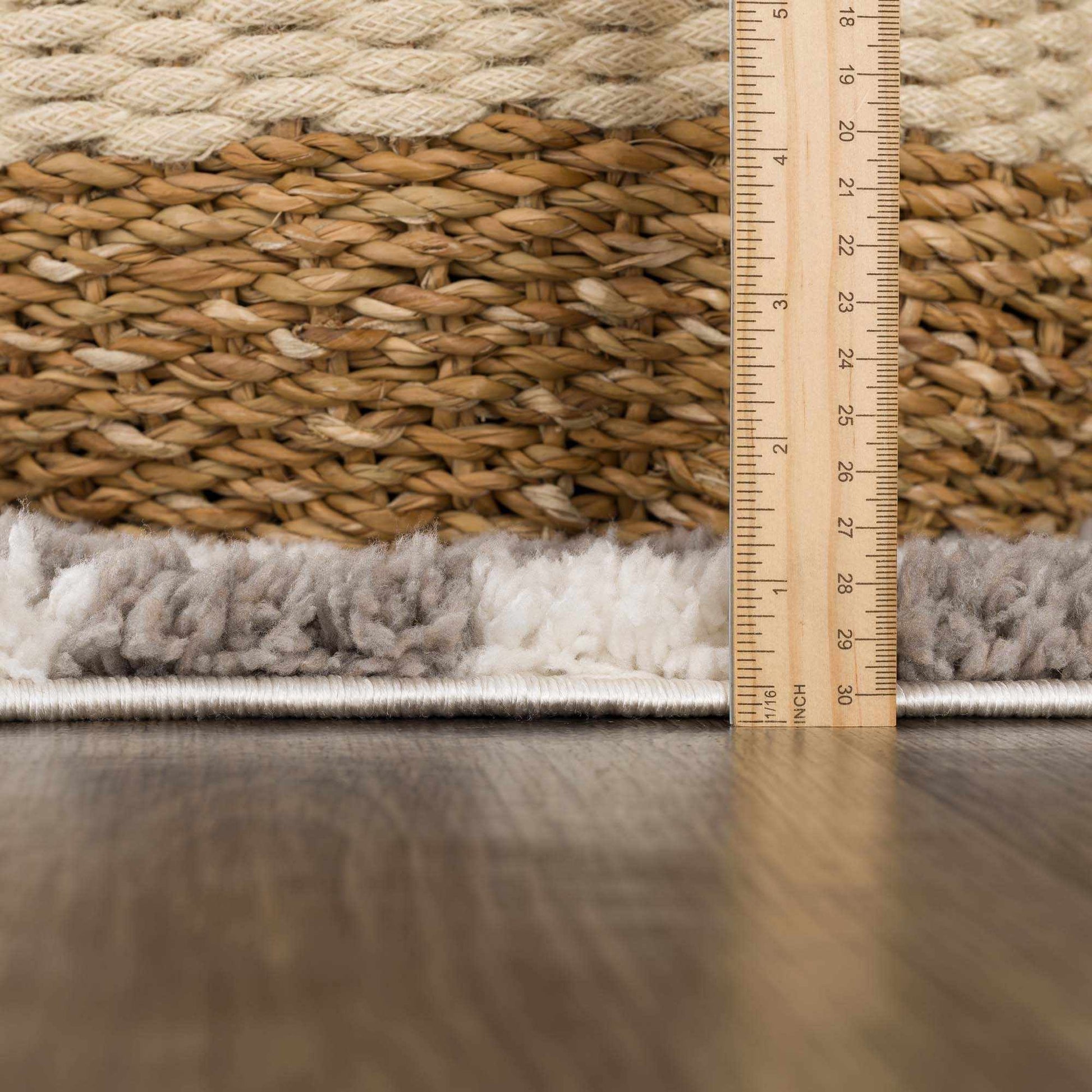 Kieu Taupe Checkered Area Rug - Eva Essentials