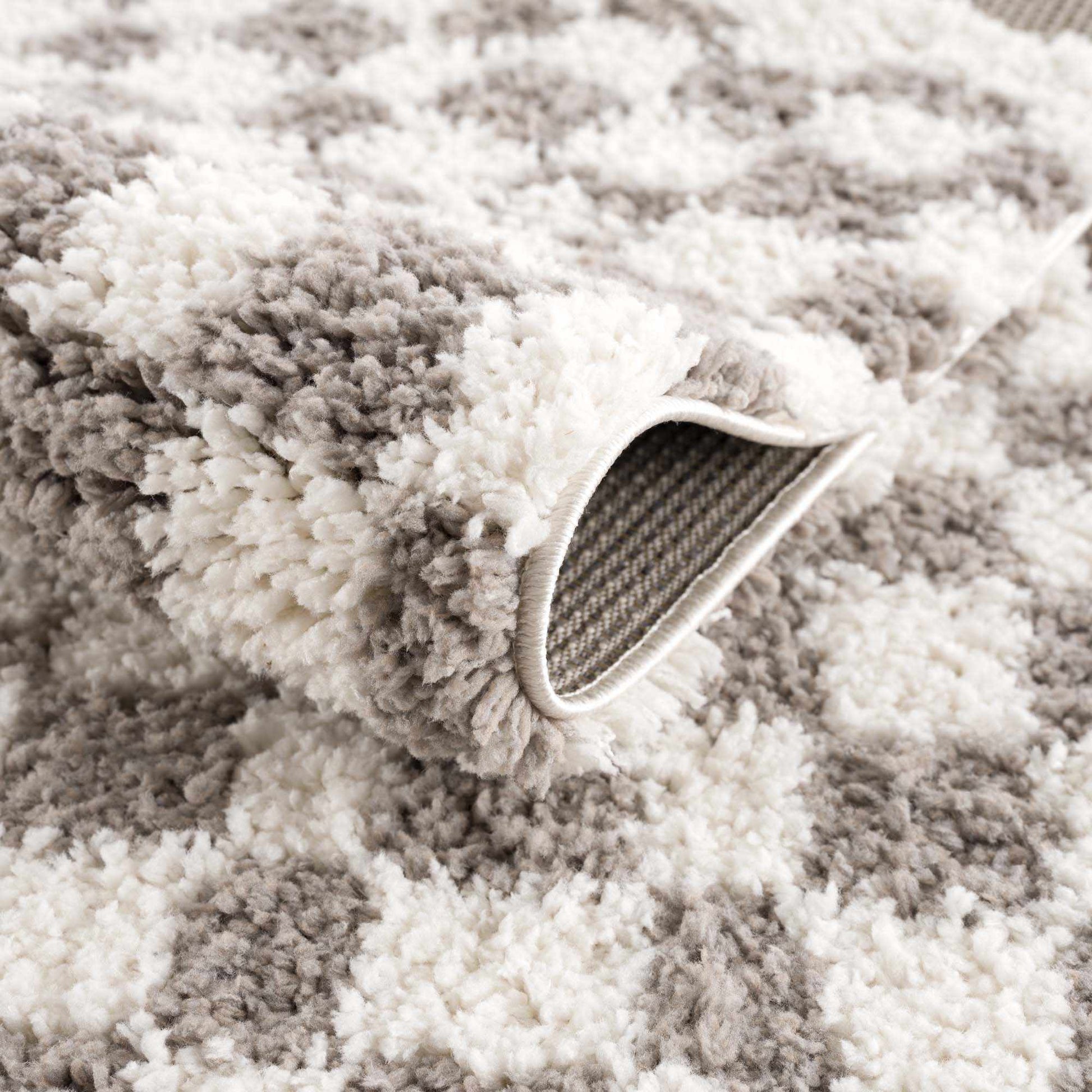 Kieu Taupe Checkered Area Rug - Eva Essentials