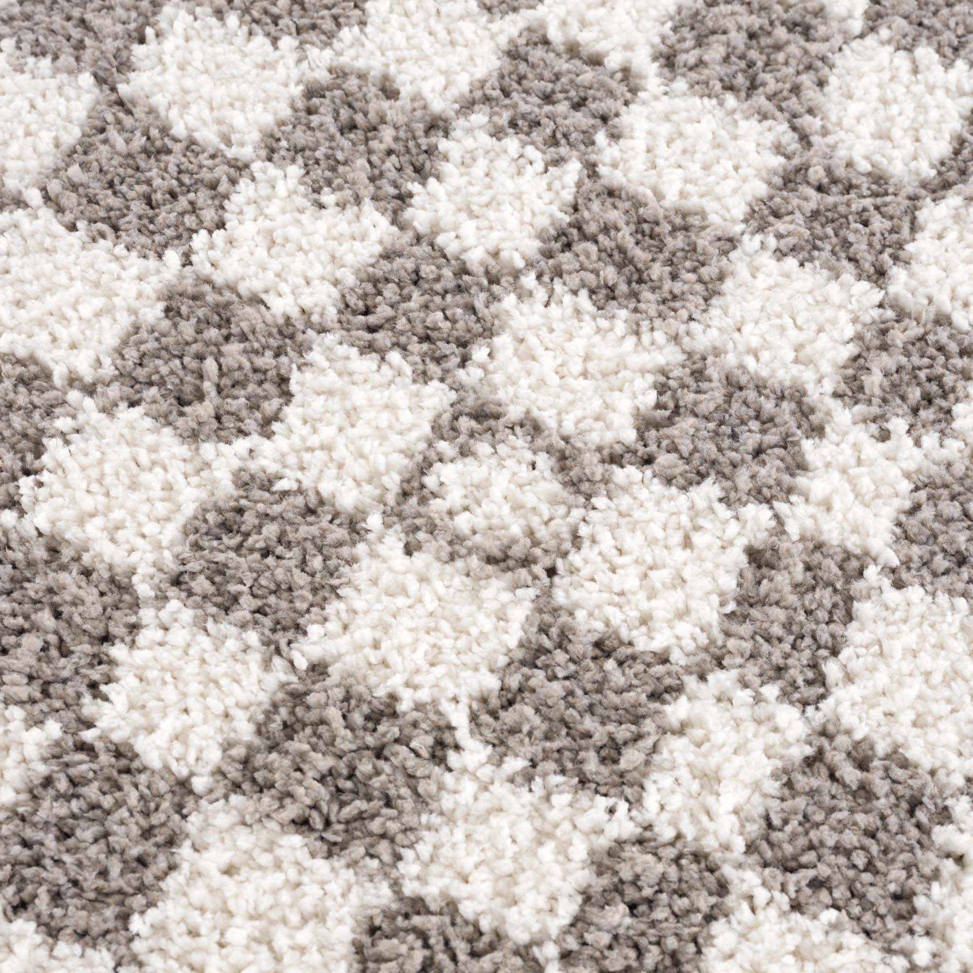 Kieu Taupe Checkered Area Rug - Eva Essentials