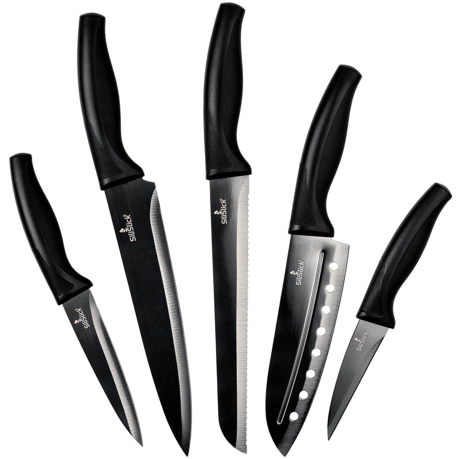 Kitchen Knife Set - Black Handle | Black Blade - Eva Essentials