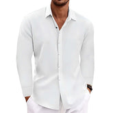 Men's Long Sleeve Cotton Linen Shirt - Eva Essentials