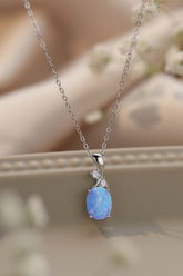 Opal Oval Pendant Chain Necklace - Eva Essentials