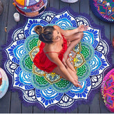 Polygon Printing Tassel Round Bath Towel Yoga Mat - Eva Essentials