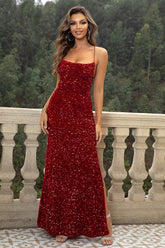 Sequin Backless Split Maxi Dress - Eva Essentials