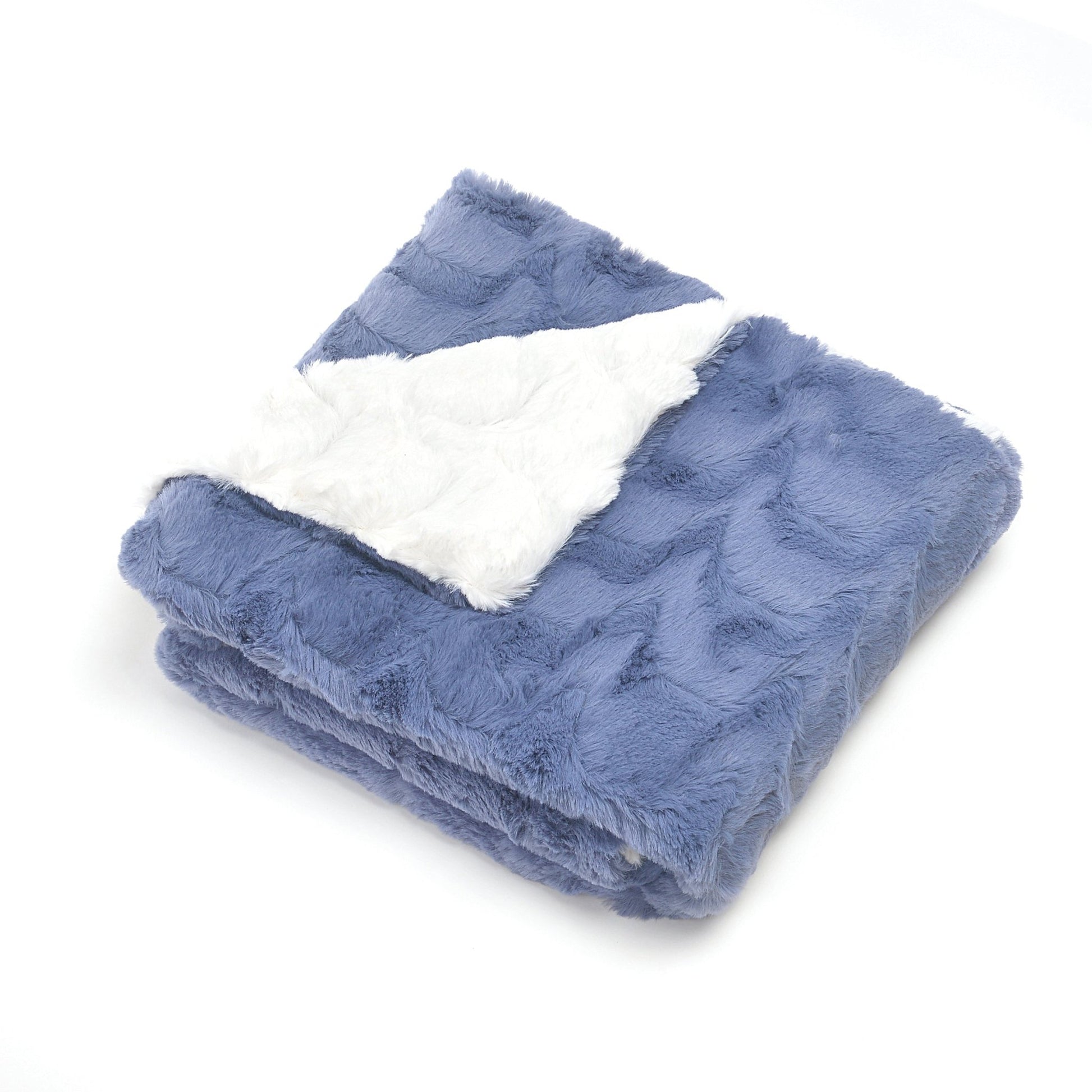 Super Cozy Blue Zig - Zag Fur Blanket - Eva Essentials