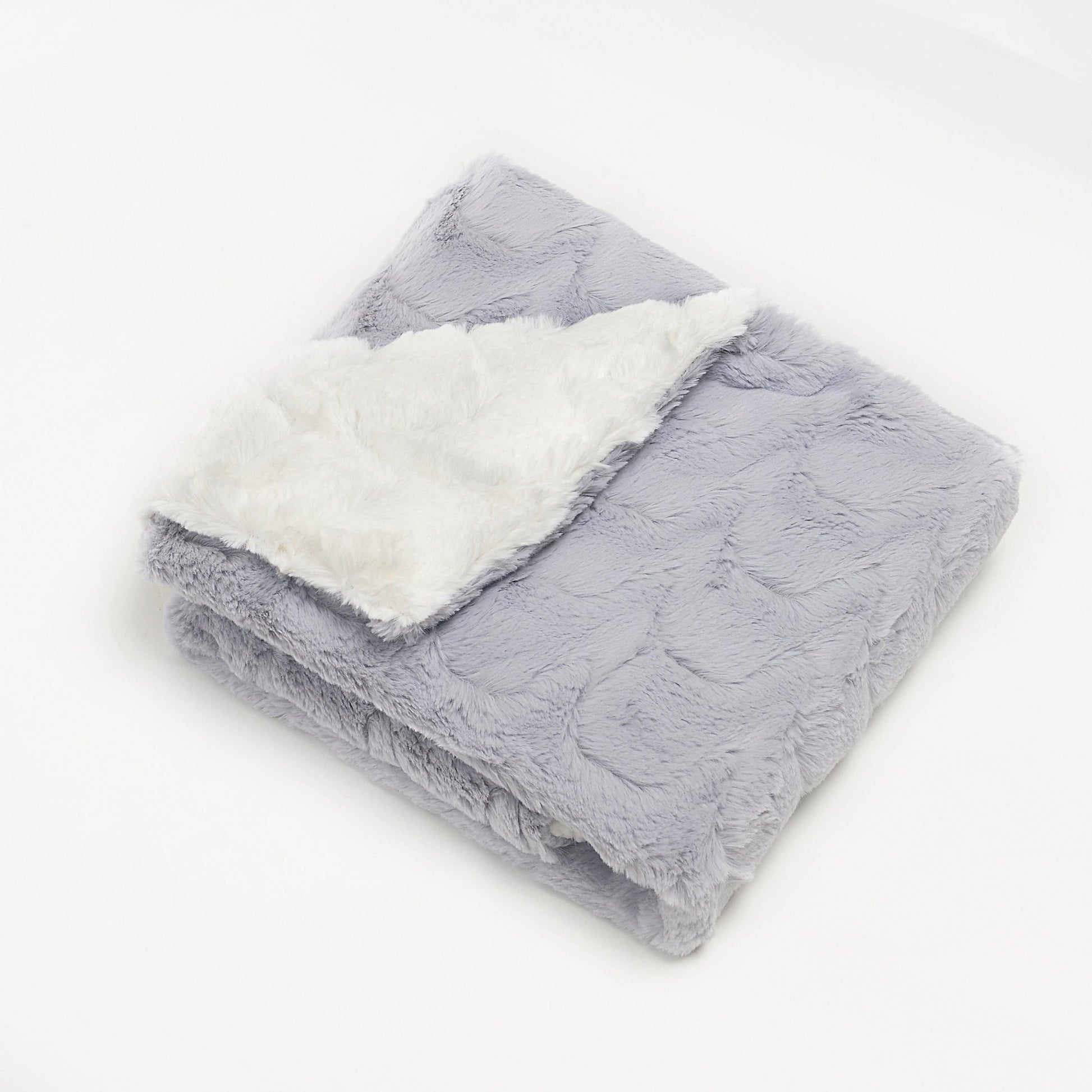 Super Cozy Grey Zig - Zag Fur Blanket - Eva Essentials