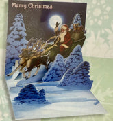 Treasures 3D Pop - Up Greeting Card Woodland Sleigh - Eva Essentials