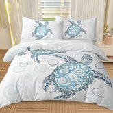 Turtle Bed Sets Ocean 3 Piece Turtle Themed Comforter Cover With 2 Pillowcases - Eva Essentials