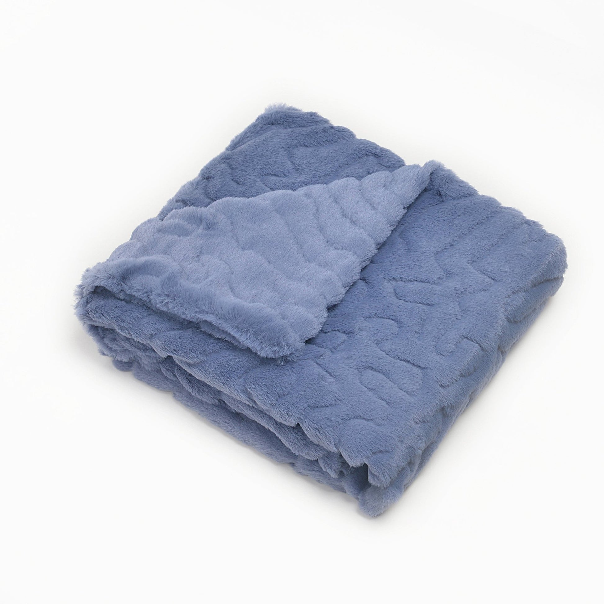 Ultra - Soft Solid Blue Fur Blanket - Eva Essentials