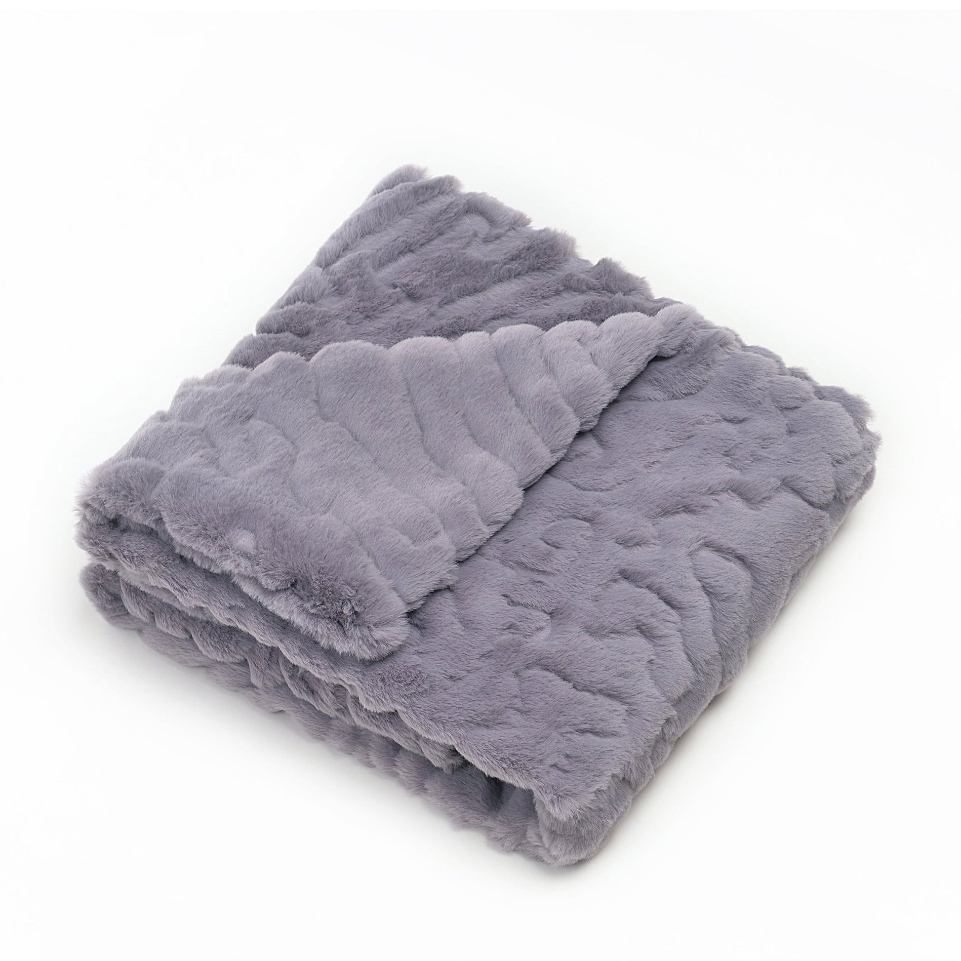 Ultra - Soft Solid Grey Fur Blanket - Eva Essentials