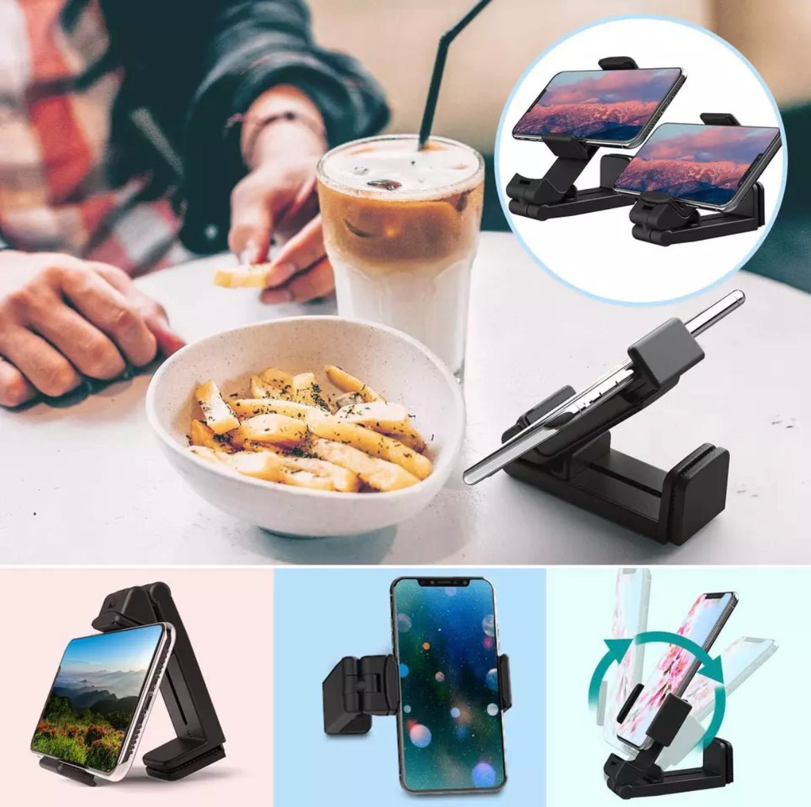 Universal Car or Airplane Seat Phone Stand Multi - Directional Dual - Eva Essentials