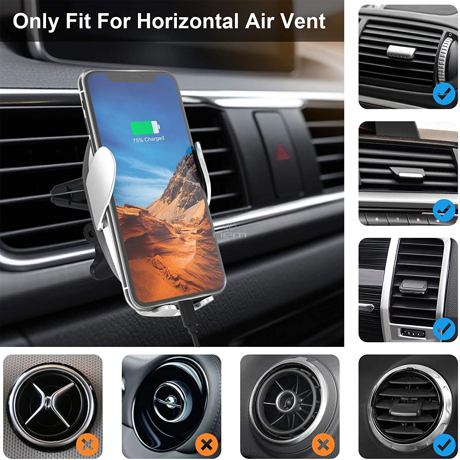 Universal Wireless Car Phone Charger Mount Holder Automatic Clamping - Eva Essentials