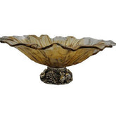 Art Glass Handblown Murano Glass Flower Shaped Centerpiece Serving Bowl with Metal Base - Eva Essentials