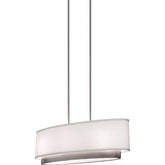 Artcraft Lighting SC784 Scandia Oval Chandelier, Brushed Nickel with White Linen Shade - Eva Essentials