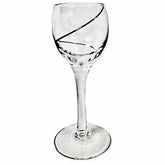 Contemporary Crystal Clear with Black Swirl Wine Glasses Set of 6 - Eva Essentials