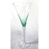 Contemporary Crystal Glassware Optic Emerald Frosted Flute - Eva Essentials