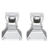 Crystal Candlestick Holders Set of 2 Tapered Candle Holders - Beautiful Handcrafted Crystal Accents Perfect for Modern - Eva Essentials
