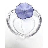 Crystal Heart Bowl Handblown with Purple Flower Handmade - Eva Essentials