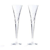 Crystal Spiral Champagne Flute Pair Glasses 6.5 oz - Eva Essentials