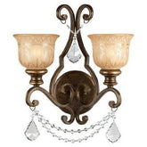 Crystorama 7502 - bu - cl - mwp Norwalk 2 Lamp Clear Crystal Traditional Bronze Umber Wall Lamp - Eva Essentials