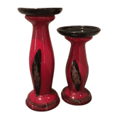 Dale Tiffany Favrille Small Red/Black/Gold Art Glass Candleholder AG500425 - Eva Essentials