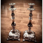 Extra Tall Silver Plated Shabbat Candlestick Holders - Eva Essentials
