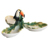 Franz Collection Paradise Calls Toucan Design Sculptured Porcelain 3 Section Serving Tray FZ01313 - Eva Essentials