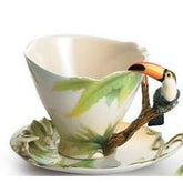 Franz Collection Paradise Calls Toucan Design Sculptured Porcelain Cup & Saucer Set FZ00314 - Eva Essentials