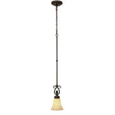 Golden 8106 - M1LTorbellino Mini Pendant in Cordoban Bronze with Remolino Glass 8106 Pendant - Eva Essentials