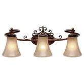 Golden Lighting 4002 - BA3 RSB Loretto 3 Light Bath Vanity in Russet Bronze with Riffled Tannin Glass - Eva Essentials