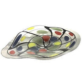 Hand Blown Art Glass Bowl Multi Color Primary Freeflowing 23" x 3" - Eva Essentials