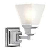 Livex Lighting 1031 - 05 Mission Wall Sconce Polished Chrome with Frosted Glass - Eva Essentials